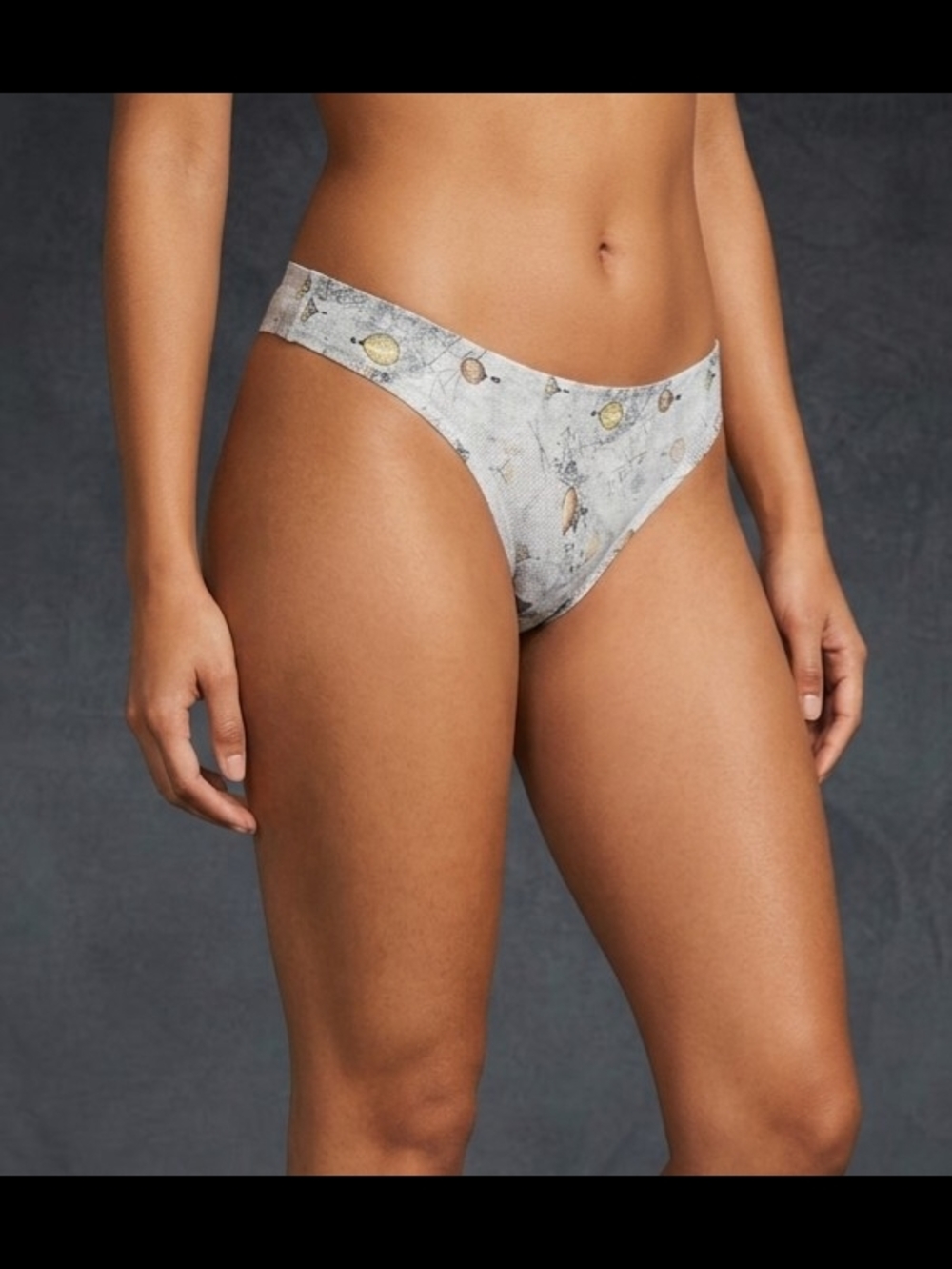 Women’s Grey Printed Bikini Briefs